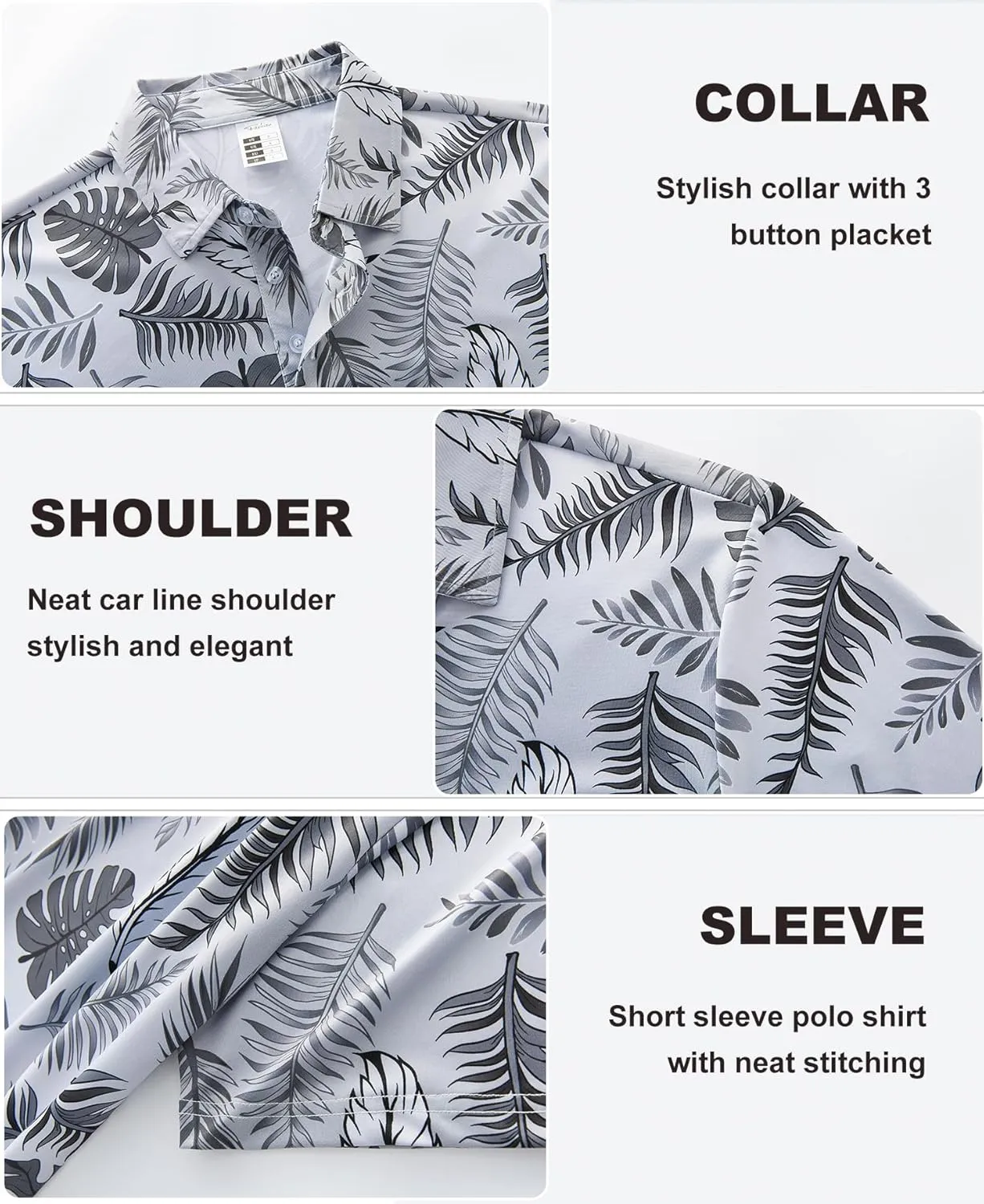 APTRO Men's Polo Shirts Short Sleeve Moisture Wicking Fashion Print Hawaiian Golf Shirts for Men
