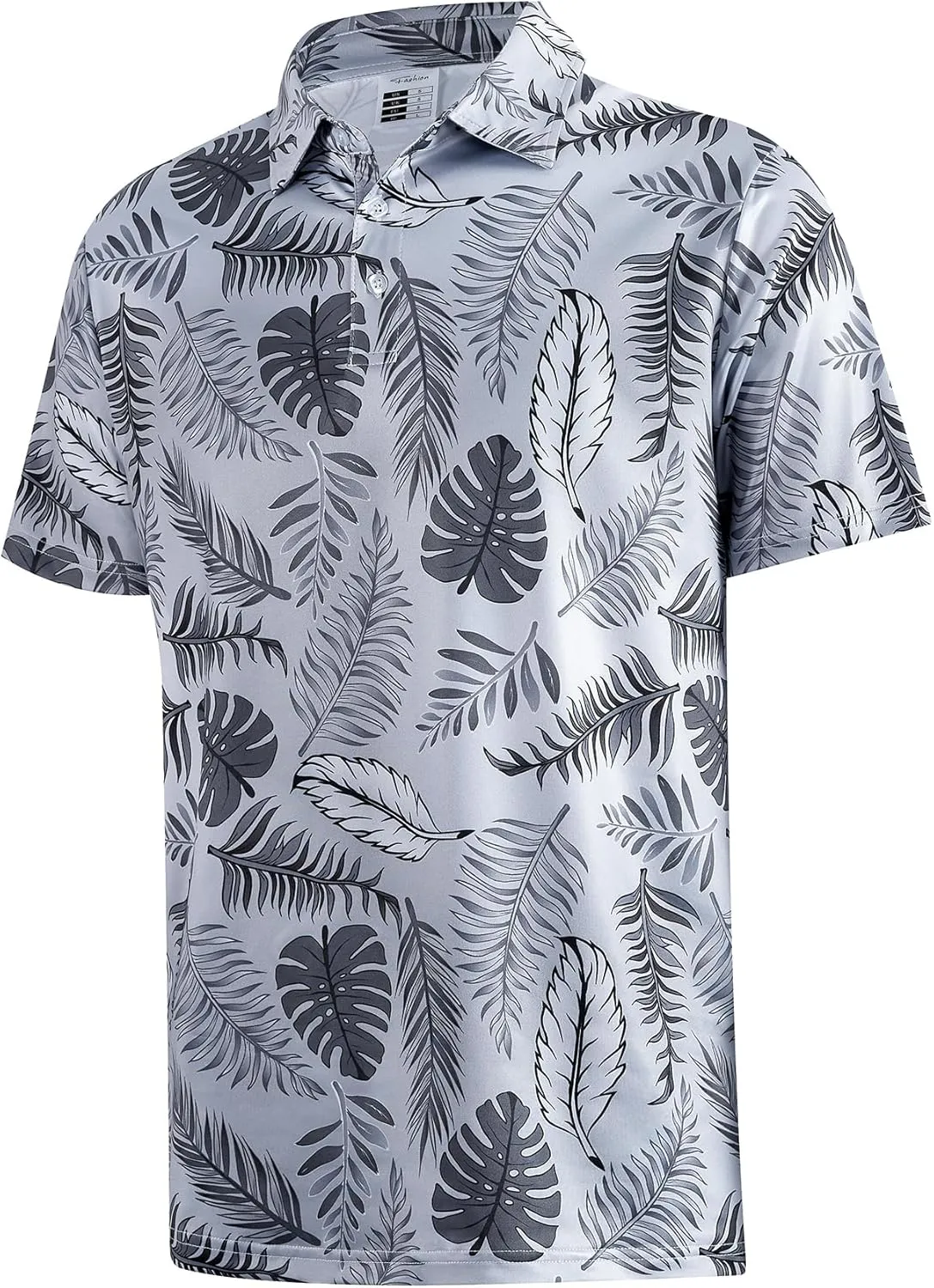 APTRO Men's Polo Shirts Short Sleeve Moisture Wicking Fashion Print Hawaiian Golf Shirts for Men