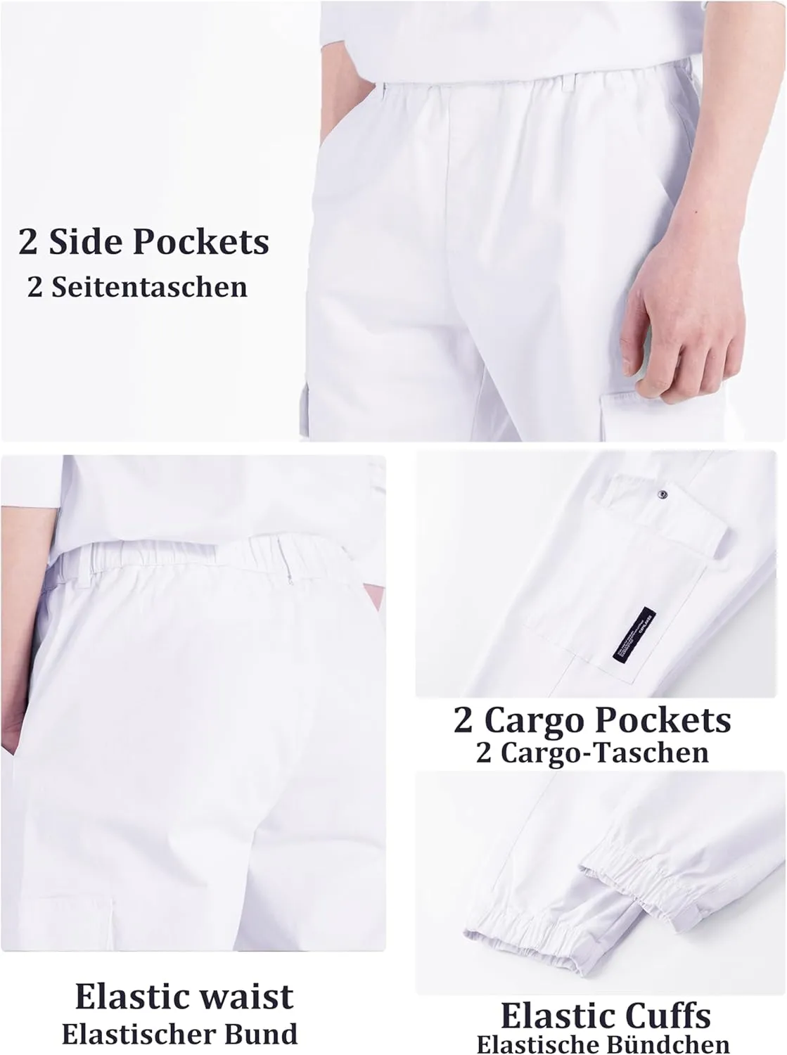 CAMLAKEE Boys Cargo Pants Stretch Elastic Waist School Kids Twill Joggers