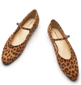 C.Paravano Women's Mary Jane Ballet Flats | Round Toe Leather Flats with Strap | Comfortable Work & Casual Shoes for Daily Wear