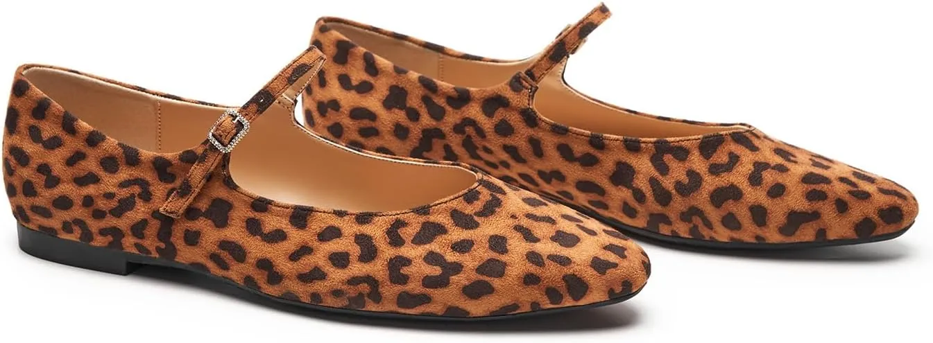 C.Paravano Women's Mary Jane Ballet Flats | Round Toe Leather Flats with Strap | Comfortable Work & Casual Shoes for Daily Wear