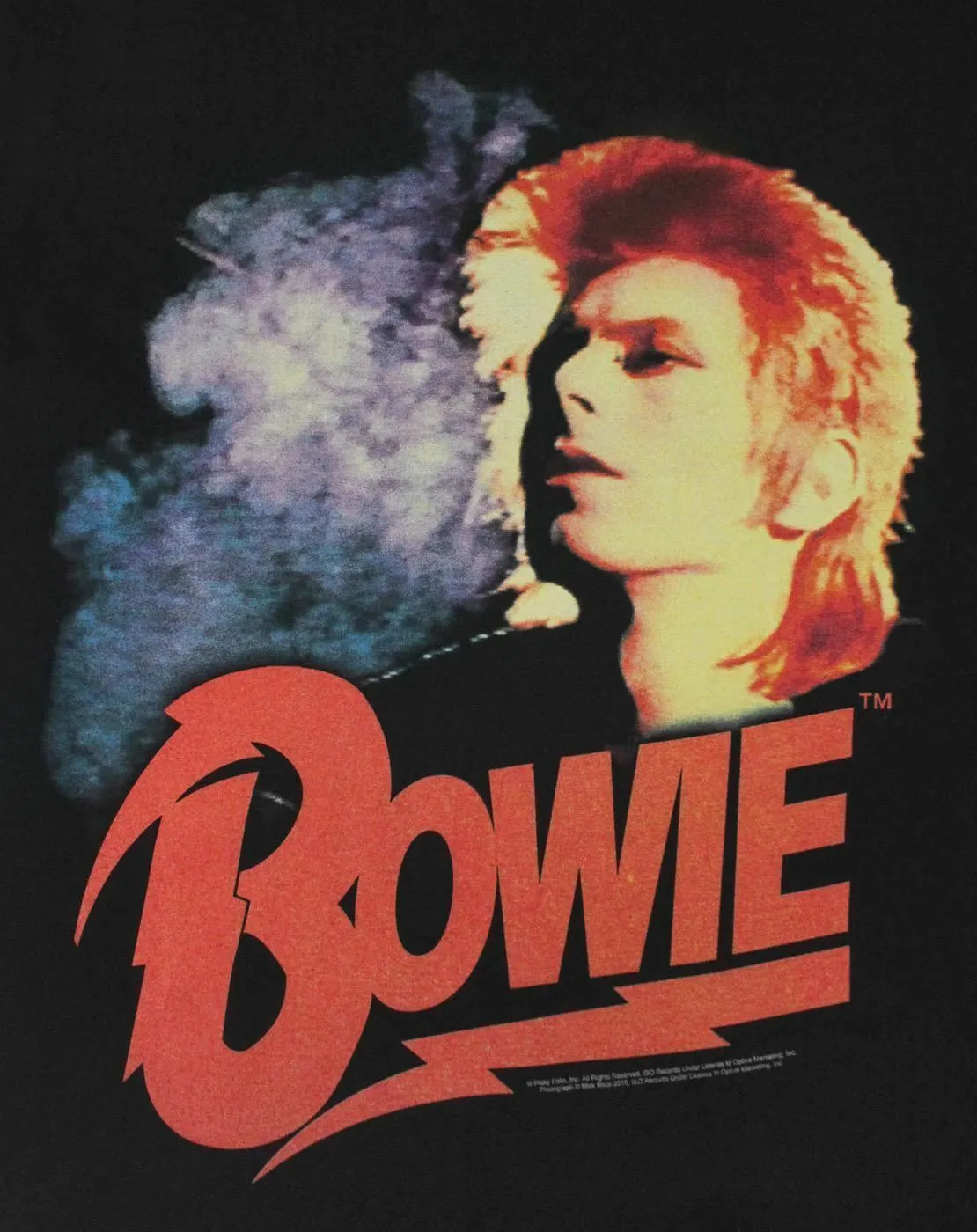 David Bowie David Bowie With Logo Mens Black Short Sleeved T-Shirt