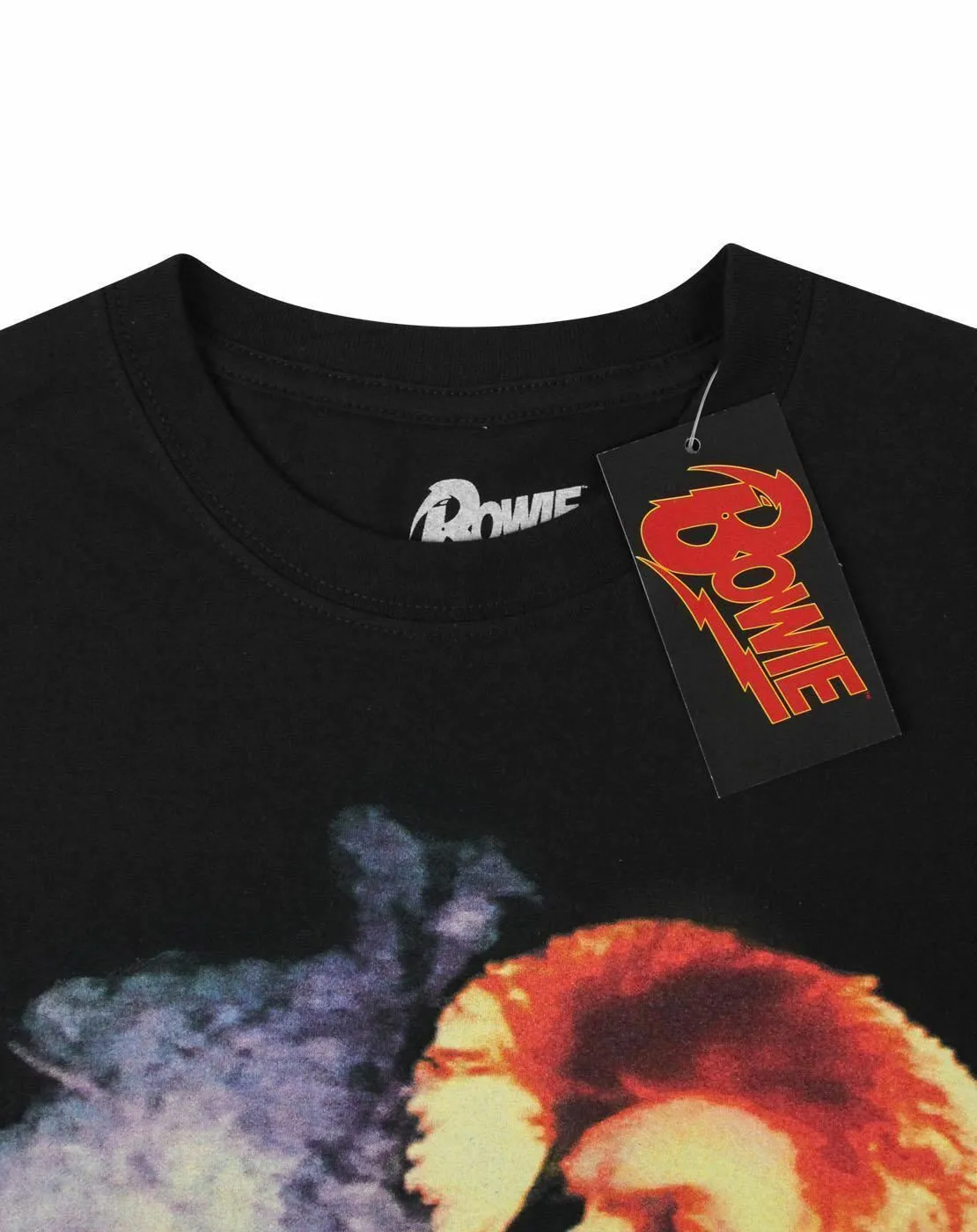 David Bowie David Bowie With Logo Mens Black Short Sleeved T-Shirt