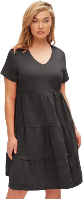 ellos Plus Size Tiered Knit Tee Dress