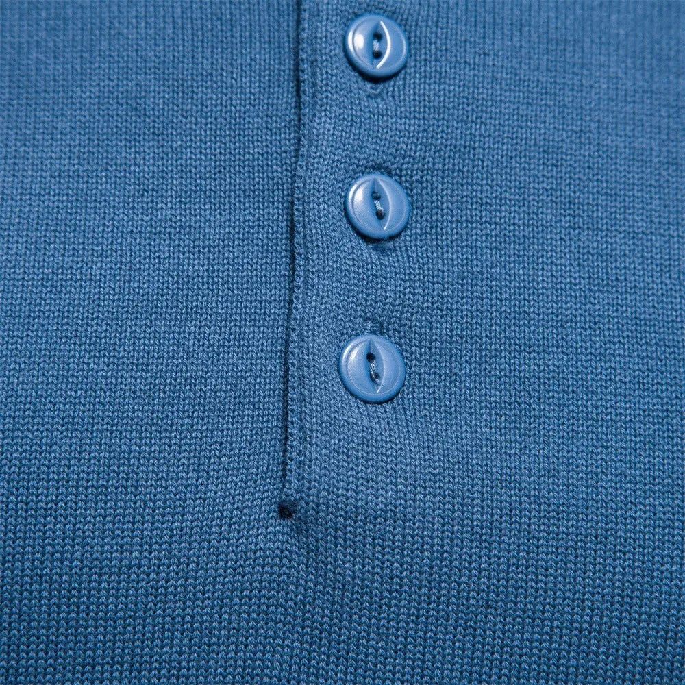 Henley Collar Men Sweaters 100% Cotton Solid Color Casual Men's Pullovers New Autumn Thin High Quality Sweaters for Men