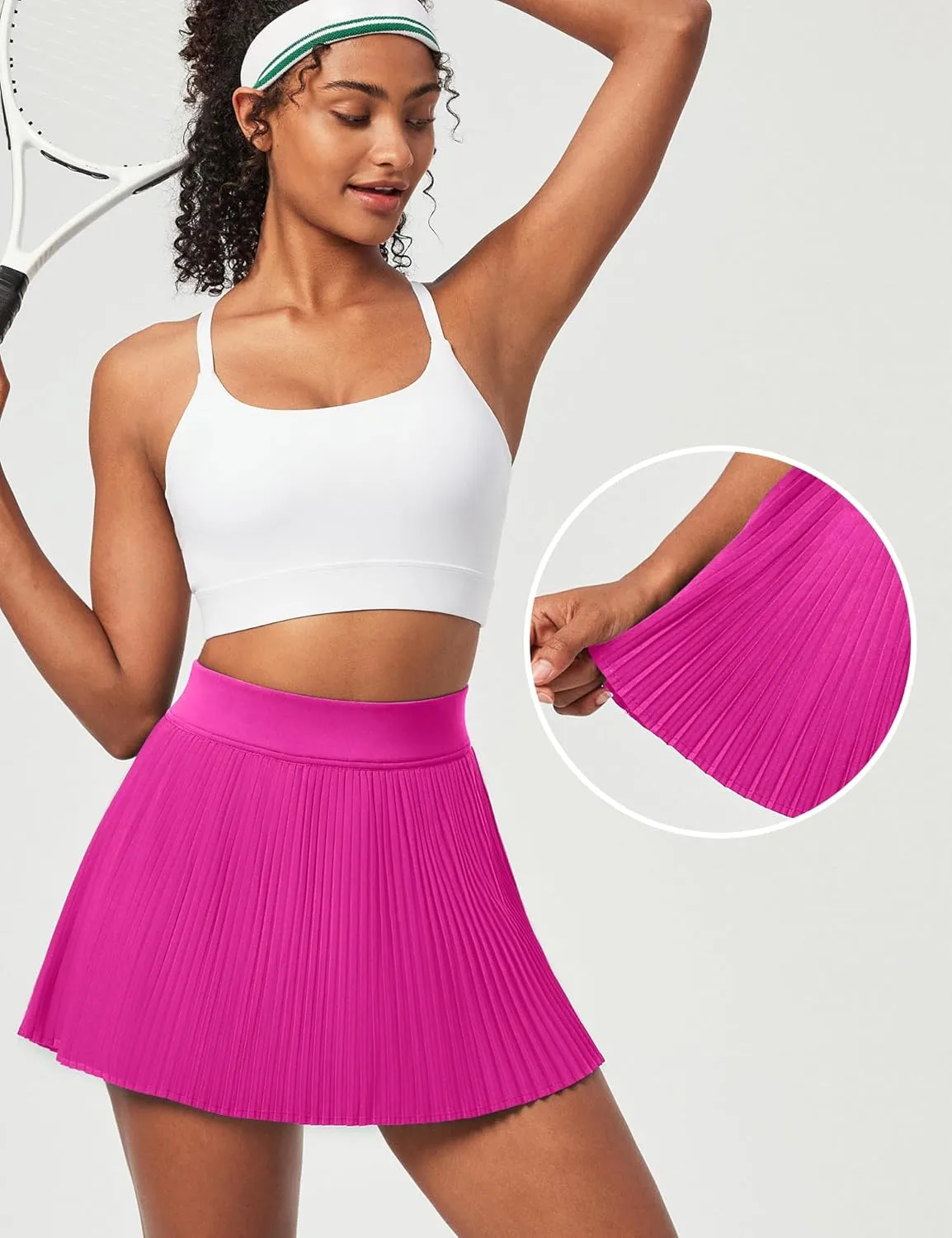 IUGA Golf Skirts for Women Pleated Tennis Skirt High Waisted Athletic Skorts A-Line Skirt with Shorts Underneath & Pockets