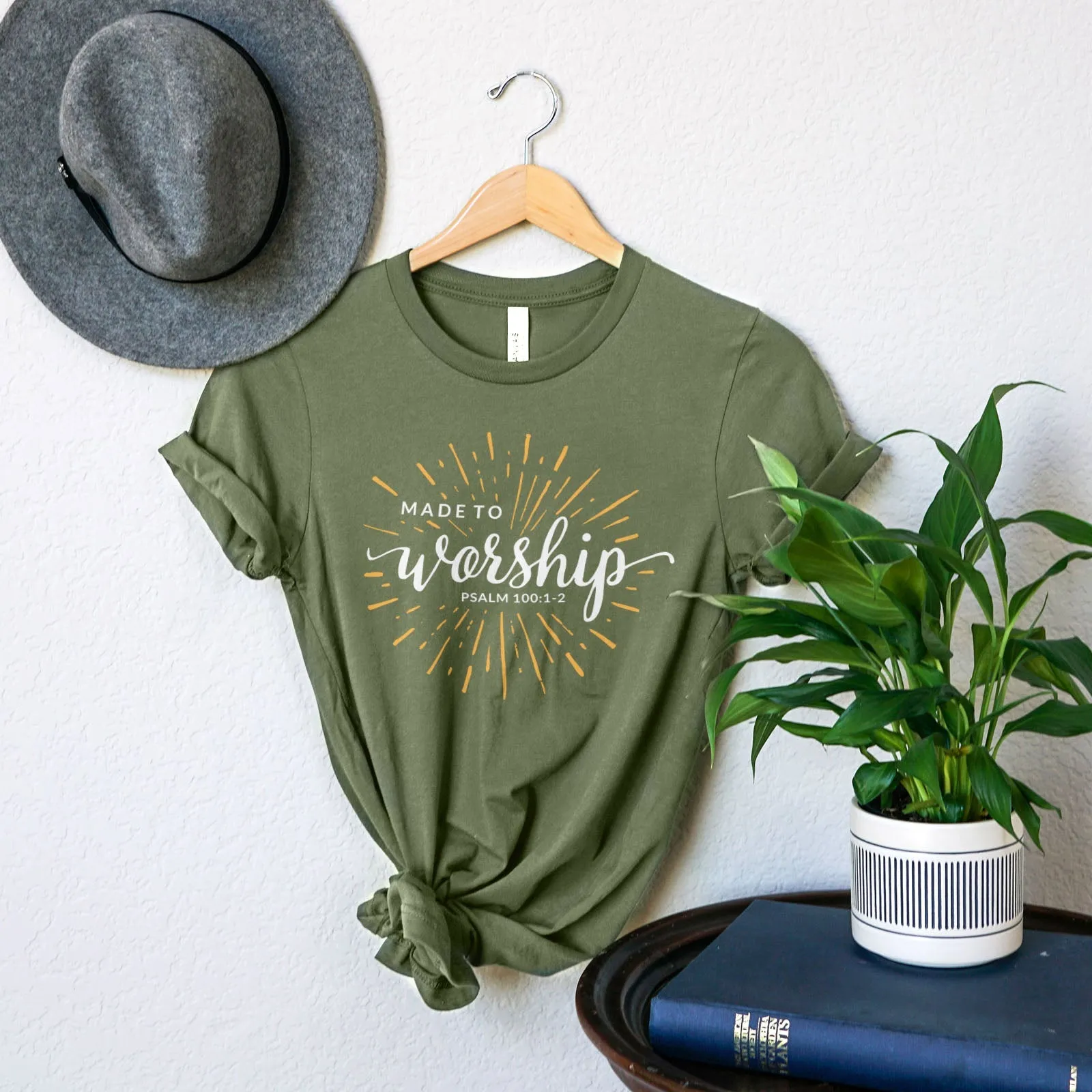 Made To Worship Sparkle Tee Shirts For Women - Christian Shirts for Women - Religious Tee Shirts