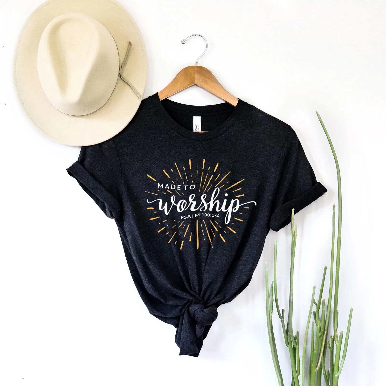 Made To Worship Sparkle Tee Shirts For Women - Christian Shirts for Women - Religious Tee Shirts