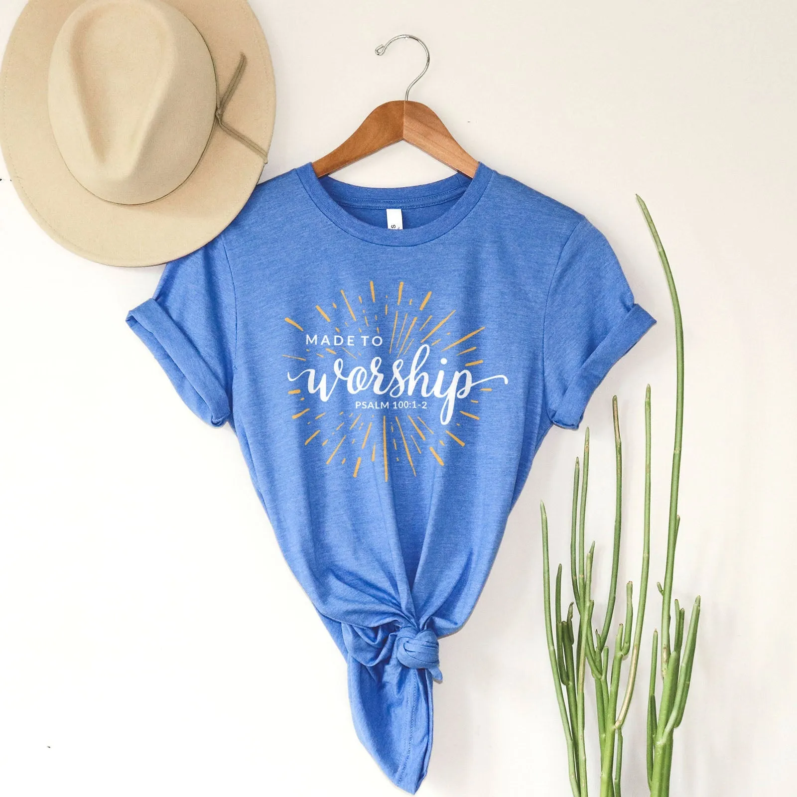 Made To Worship Sparkle Tee Shirts For Women - Christian Shirts for Women - Religious Tee Shirts