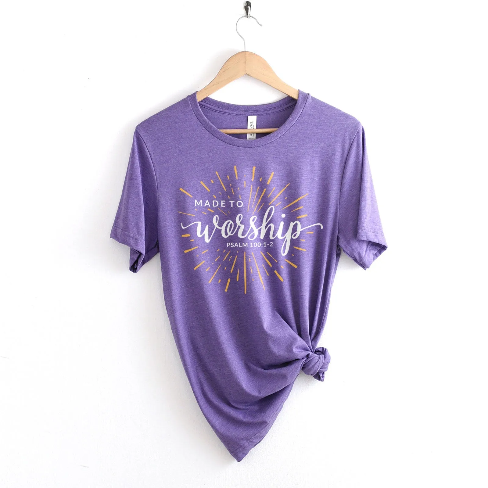 Made To Worship Sparkle Tee Shirts For Women - Christian Shirts for Women - Religious Tee Shirts