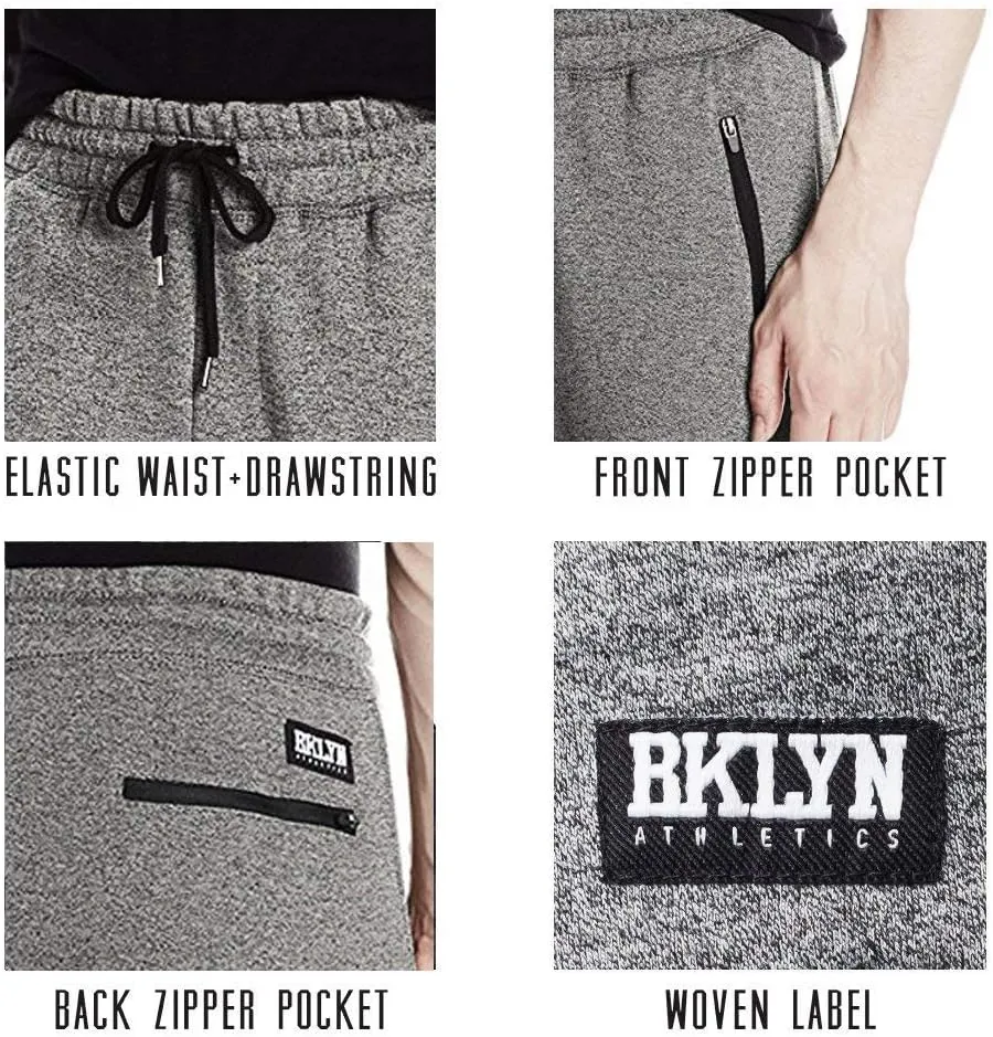 Men's Fleece Jogger Pants Active Zipper Pocket Sweatpants