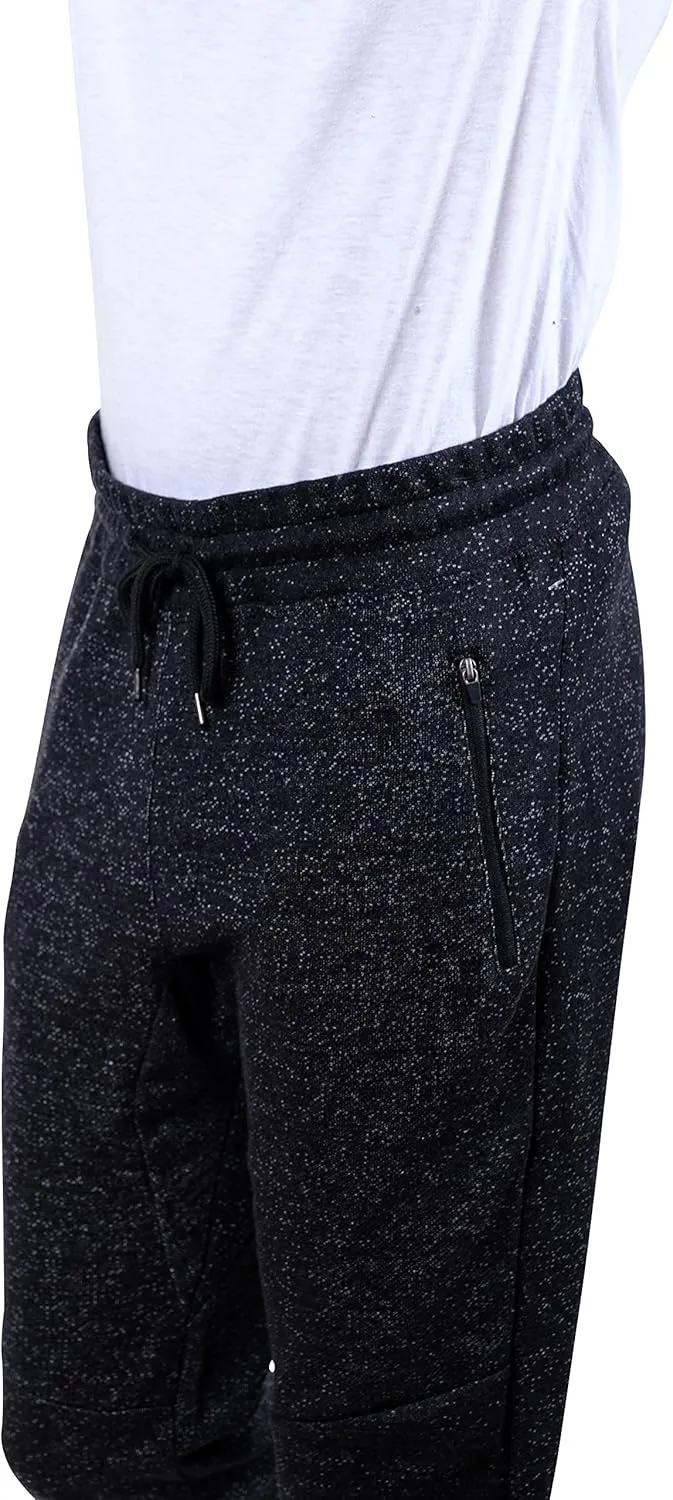 Men's Fleece Jogger Pants Active Zipper Pocket Sweatpants