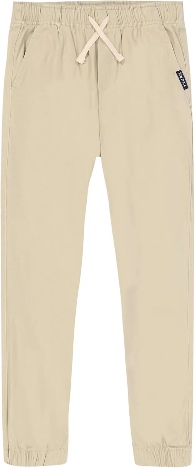 Nautica Boys' Pull-on Stretch Twill Jogger Pant, Drawstring Closure