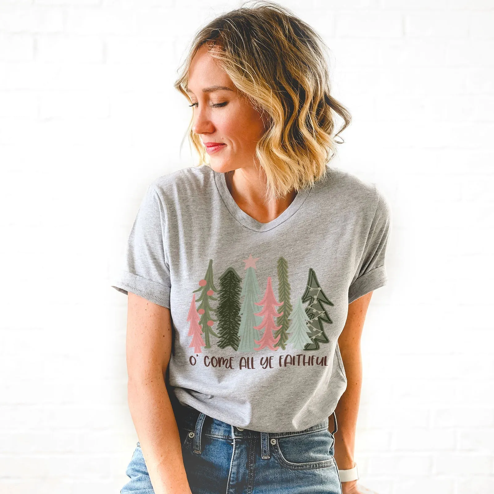O Come All Ye Faithful Tee Shirts For Women - Christian Shirts for Women - Religious Tee Shirts