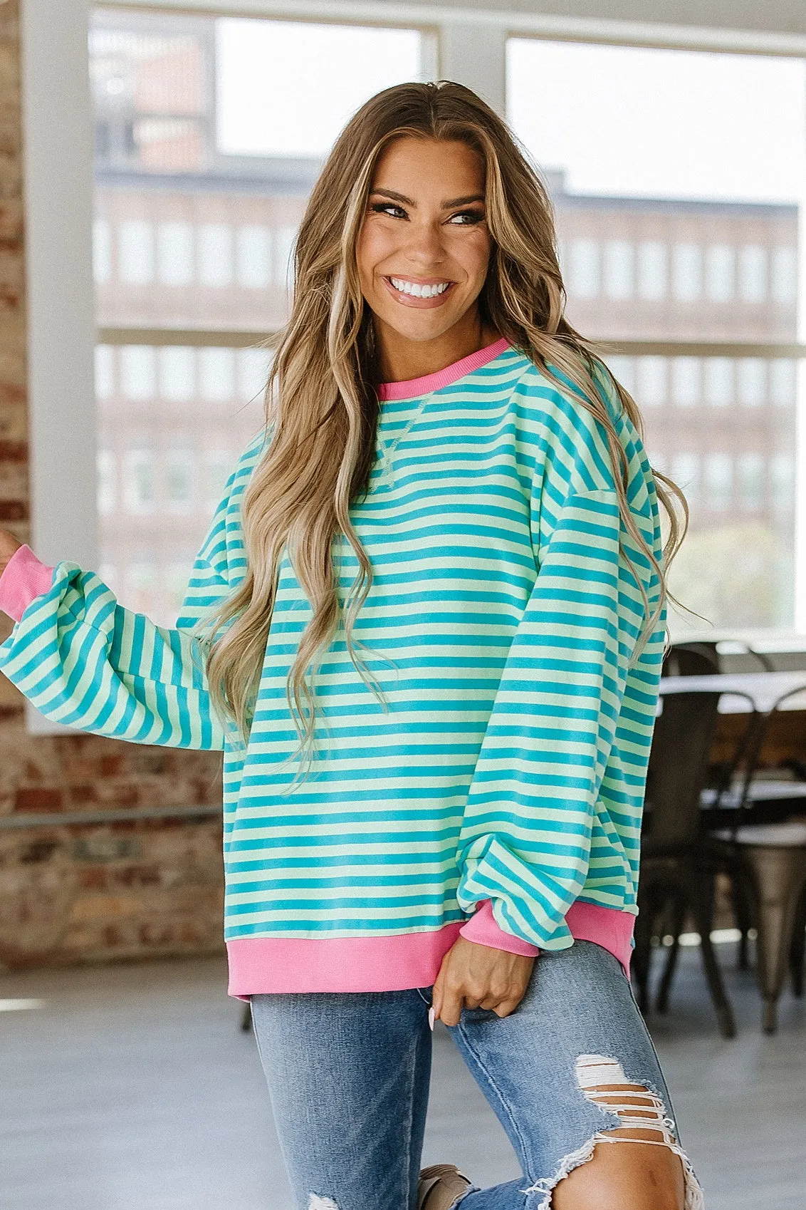 Rhonda Striped Oversized Pullover | S-XL | PRE ORDER