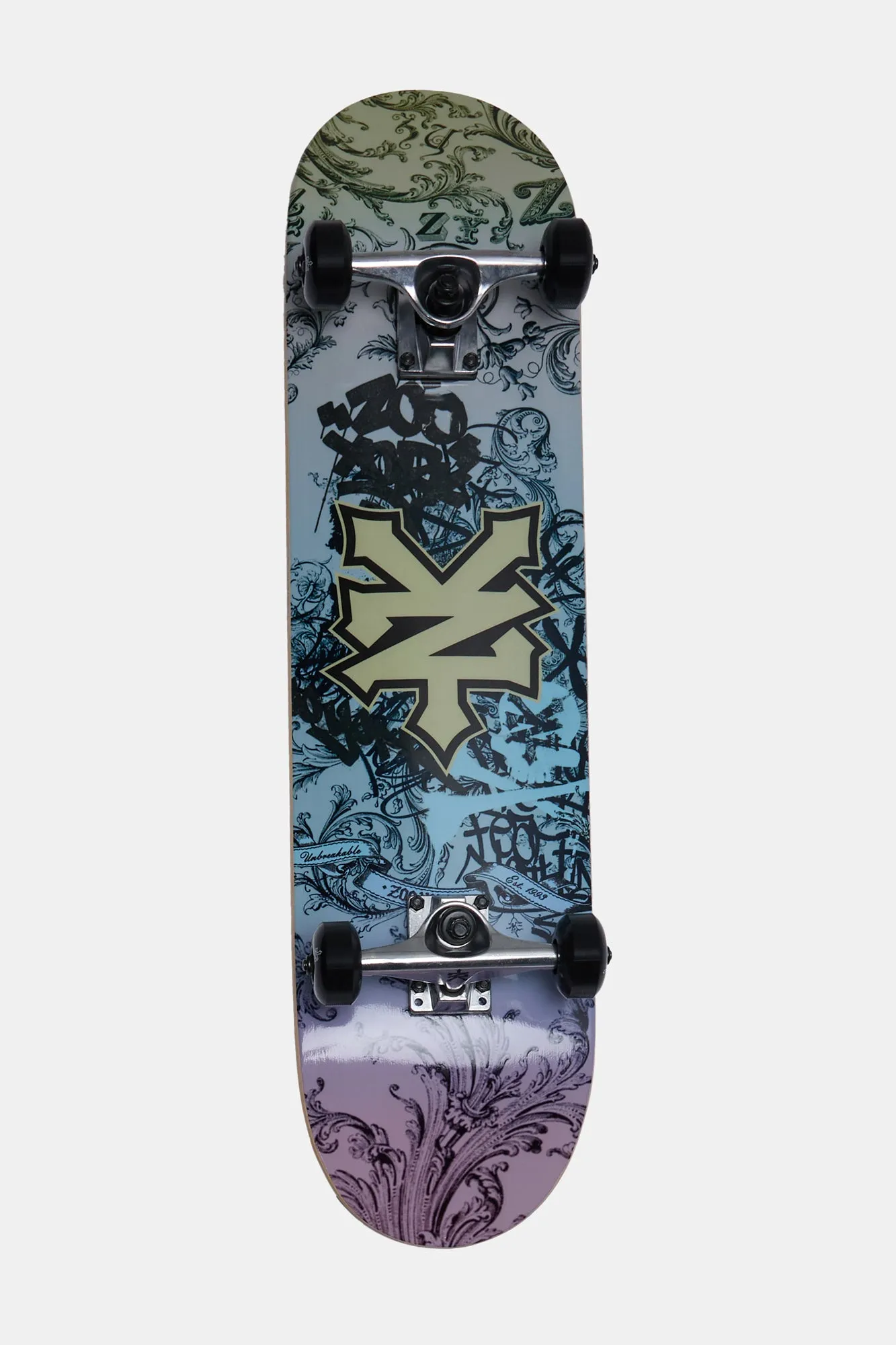 Skateboard imprimé fumée de graffitis Zoo York 7.75"