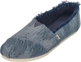 TOMS - Womens Alpargata Classic Espadrille, Color Dark Sky Textured Denim/Fray, Size: 6.5 B(M) US
