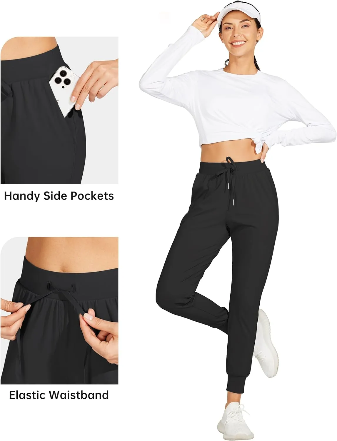 Willit Women's Joggers Pants Lightweight Athletic Sweatpants with Pockets Running Workout Casual Tapered Pants