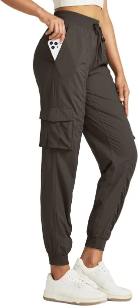 Willit Women's Studio Jogger Cargo Workout Hiking Track Pants Lightweight Athletic Dance Tapered Pants Quick Dry