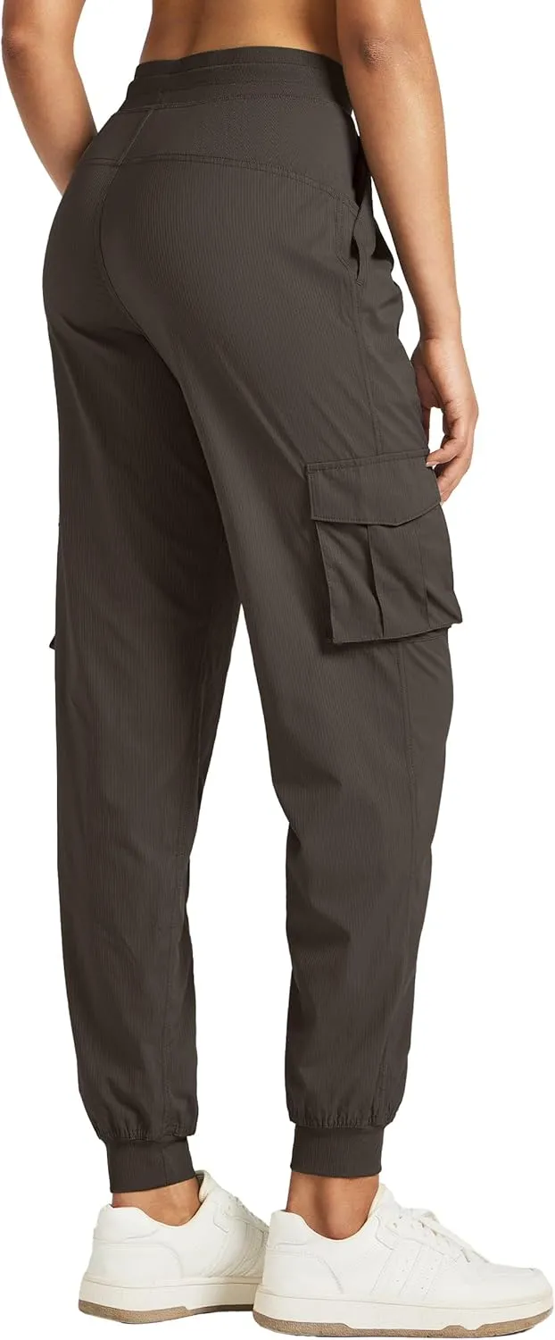 Willit Women's Studio Jogger Cargo Workout Hiking Track Pants Lightweight Athletic Dance Tapered Pants Quick Dry