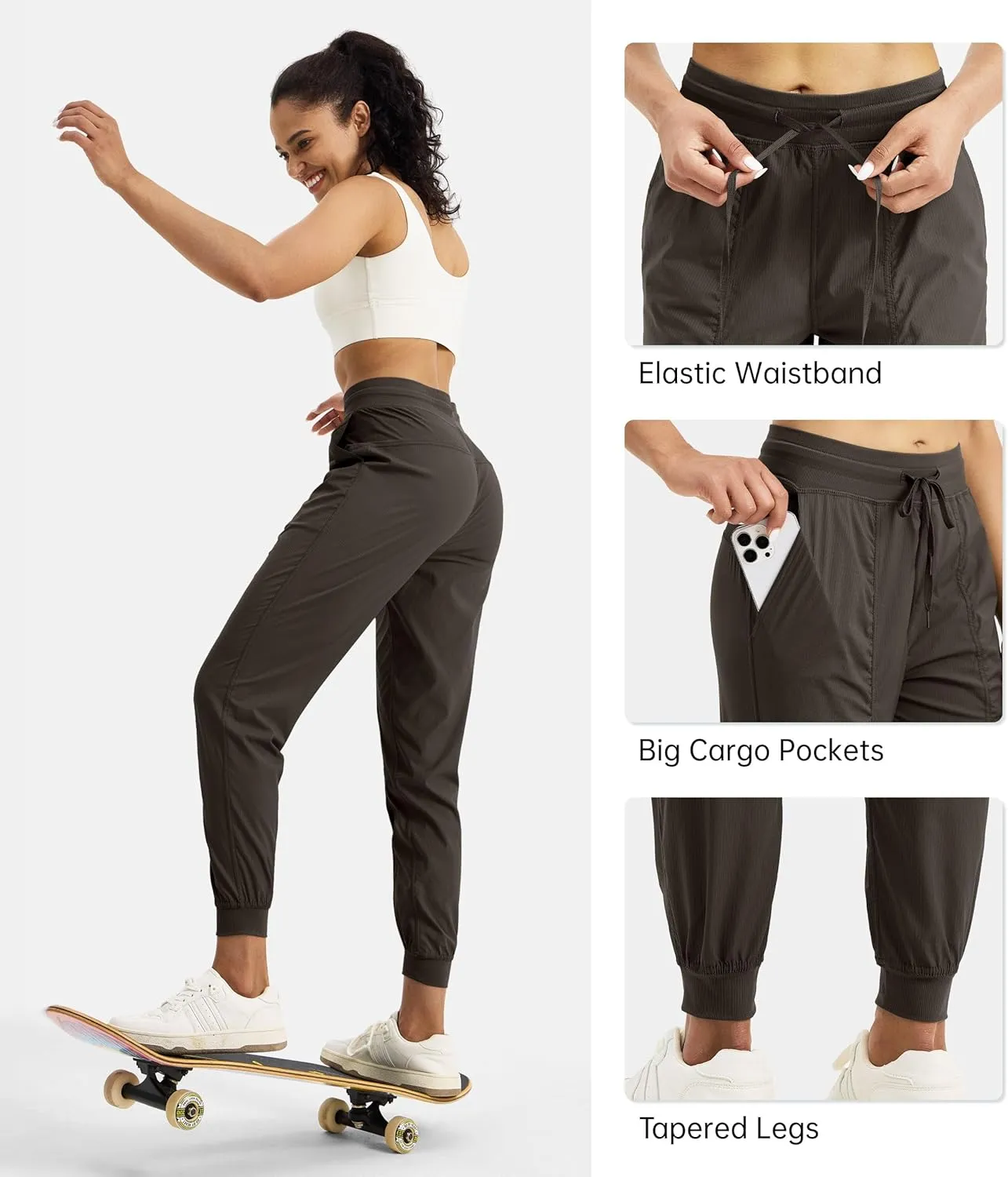 Willit Women's Workout Jogger Studio Track Athletic Pants Hiking Casual Pants with Pockets Lightweight