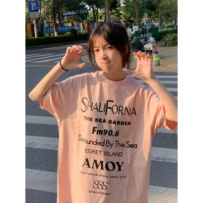 Women's T-Shirt Women's T-Shirt Print Midi Lazy Short Sleeve Tee
